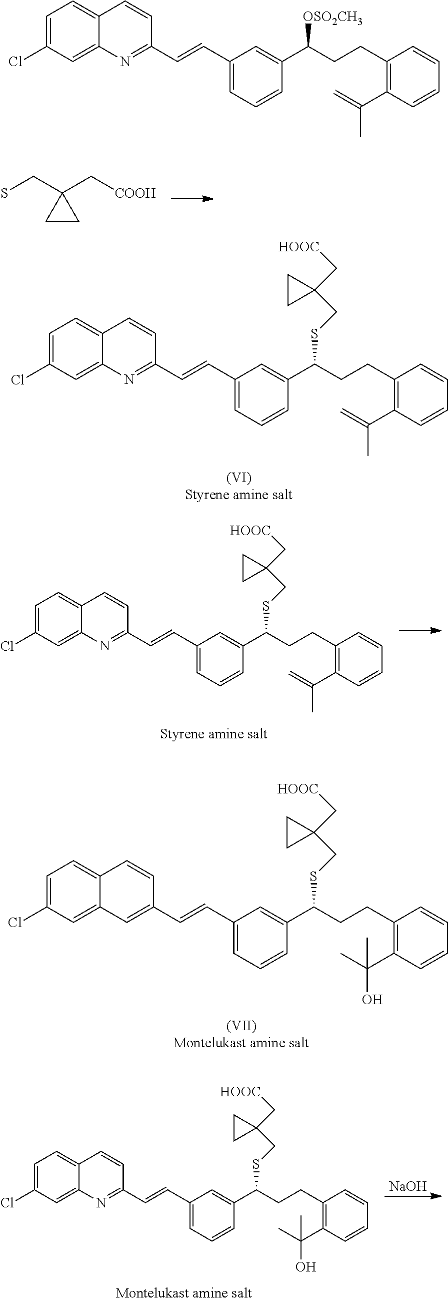 Process for preparing montelukast and salts thereof