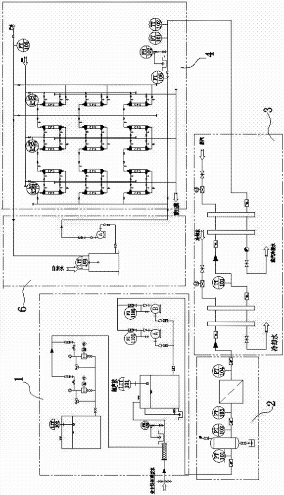 Treatment device for high-ammonia-nitrogen wastewater containing organic solvent