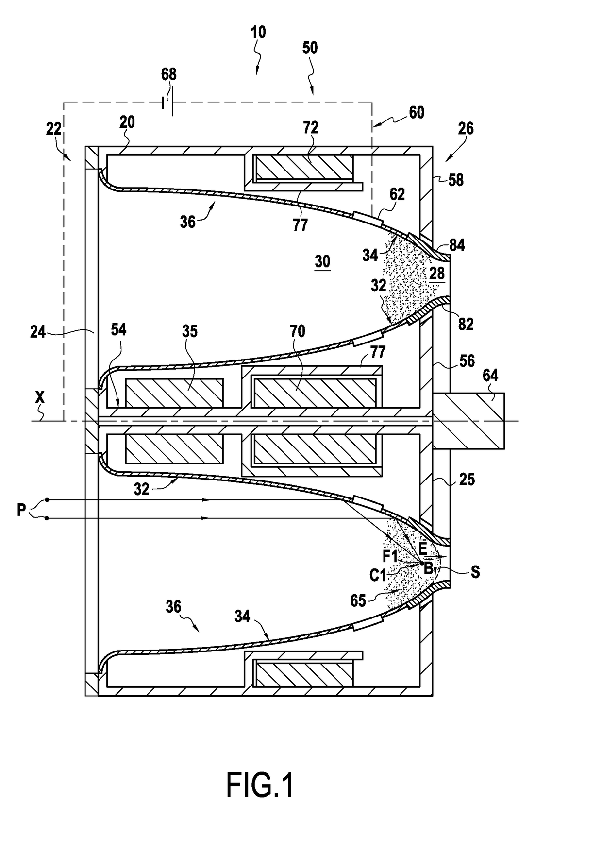 Hall-effect thruster usable at high altitude