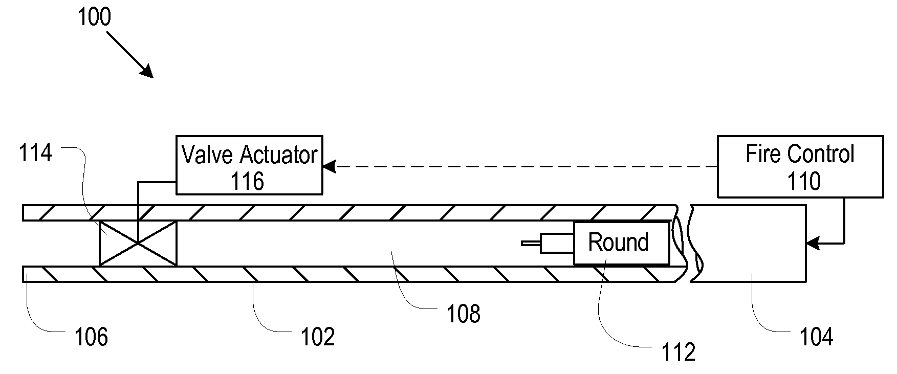 Underwater gun comprising a valve-type barrel-seal