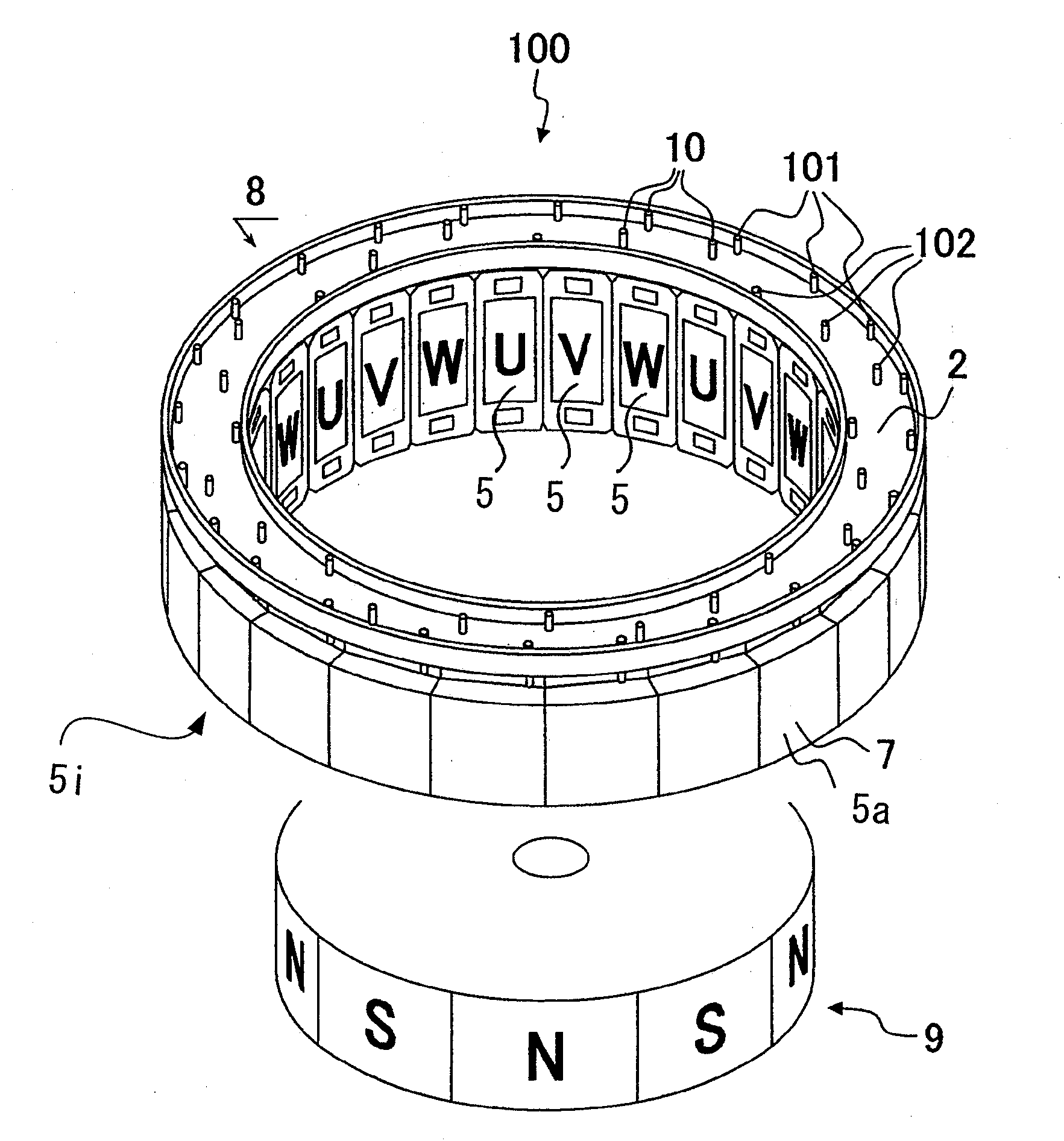 Stator for Rotating Machine and Rotating Machine Using the Same