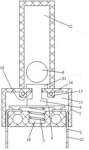 Fall automatic power-off switch with spring reset