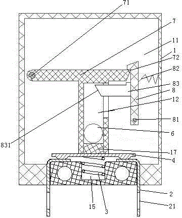 Fall automatic power-off switch with spring reset