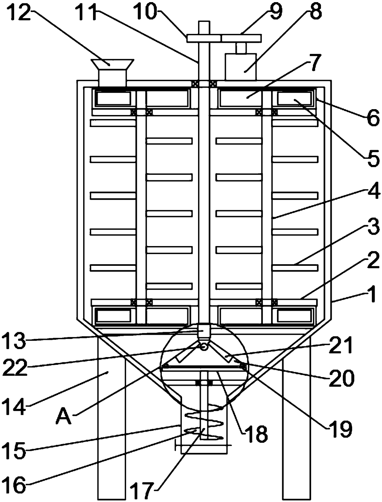 Self-inhalation paint stirring device for building