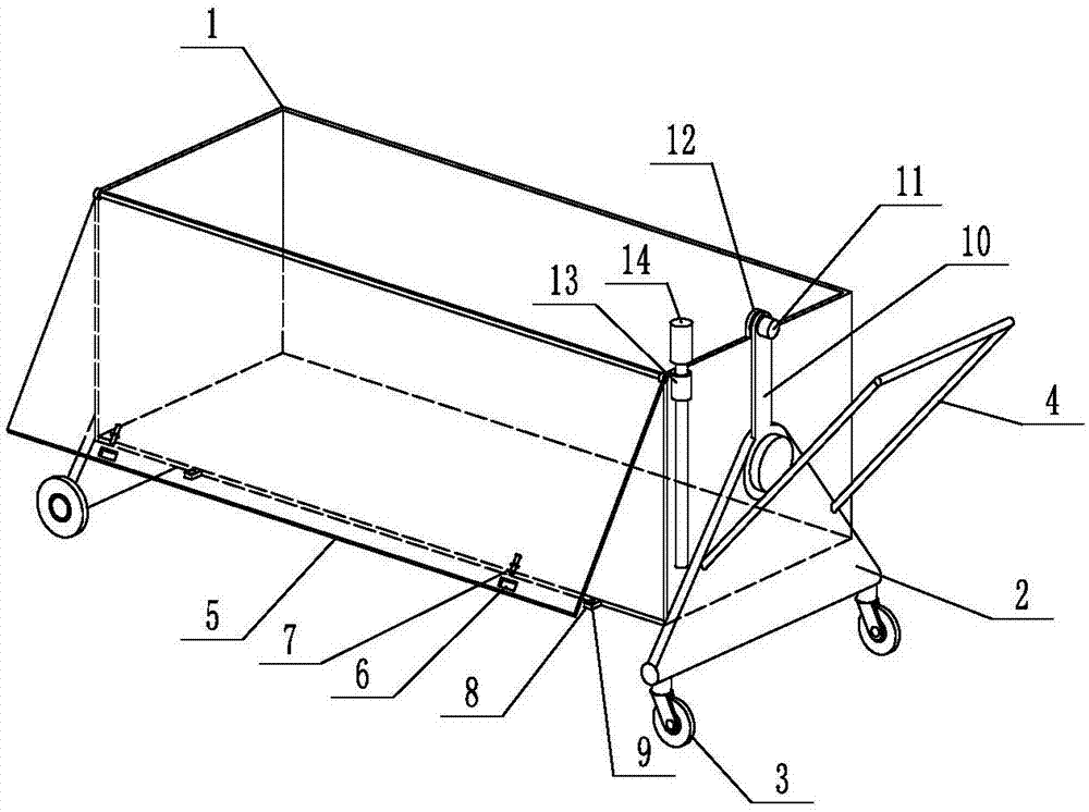 Chicken manure transfer trolley