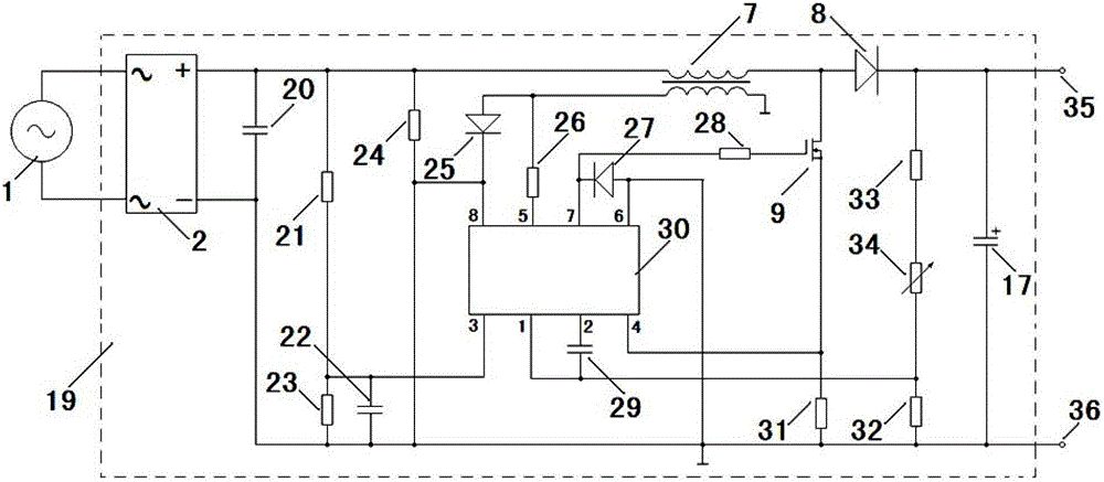 Light-emitting diode (LED) driving power supply and LED lighting lamp