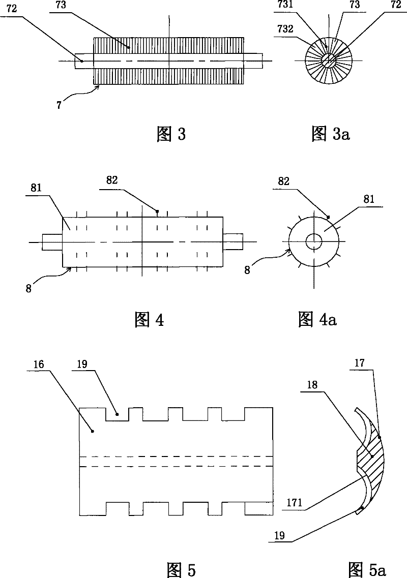 Corn ear peeling device and corn ear peeling machine with the device