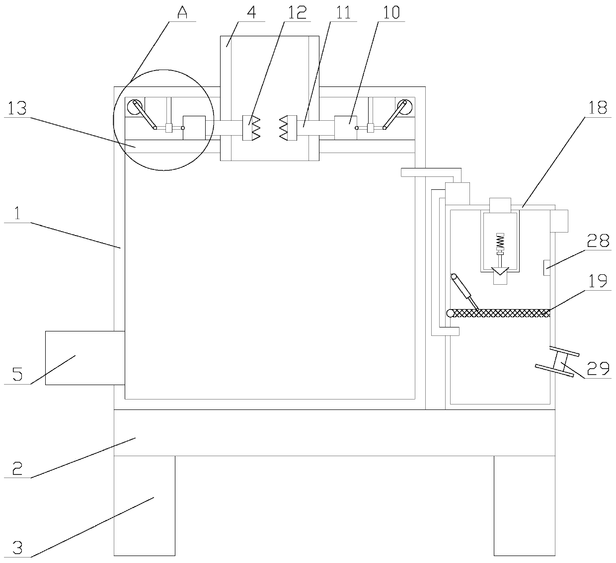 Safe type drying equipment with dredging function for organic garbage treatment