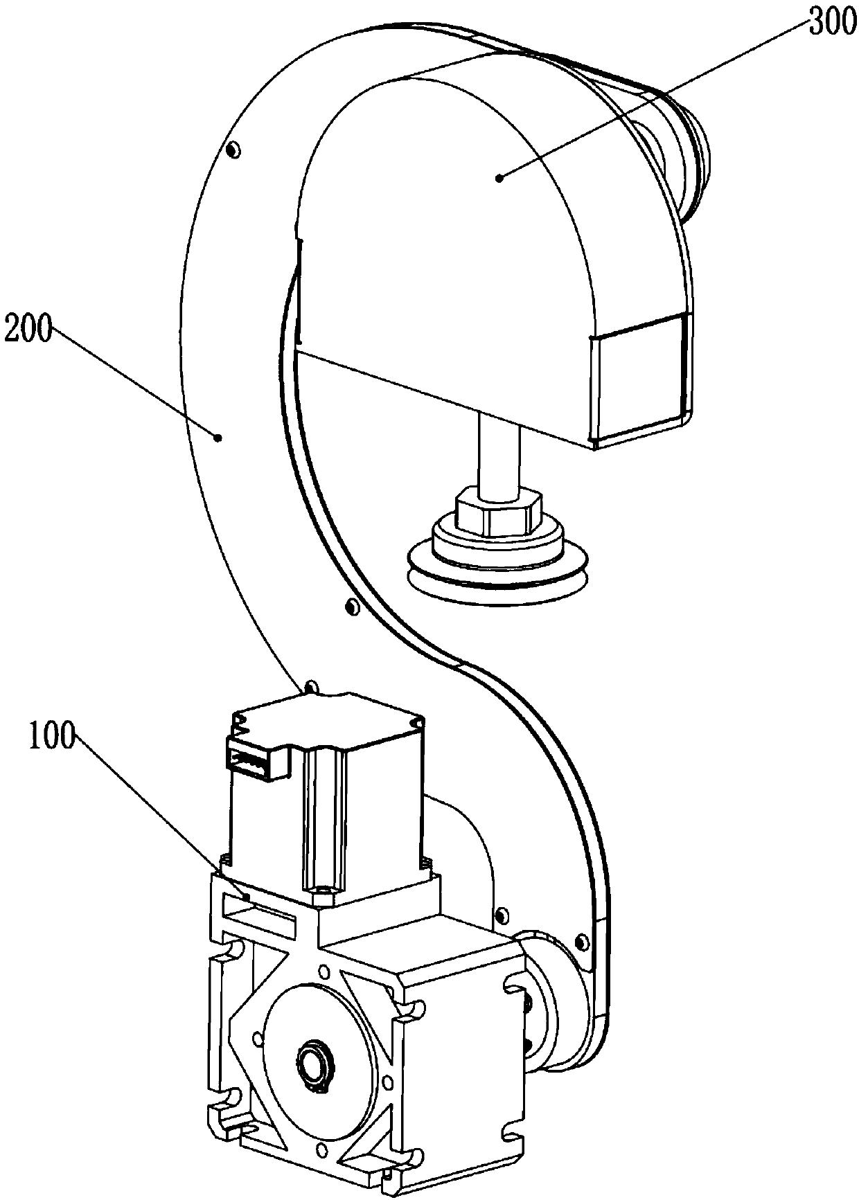 Suction cup bowl taking device with accurate locking function