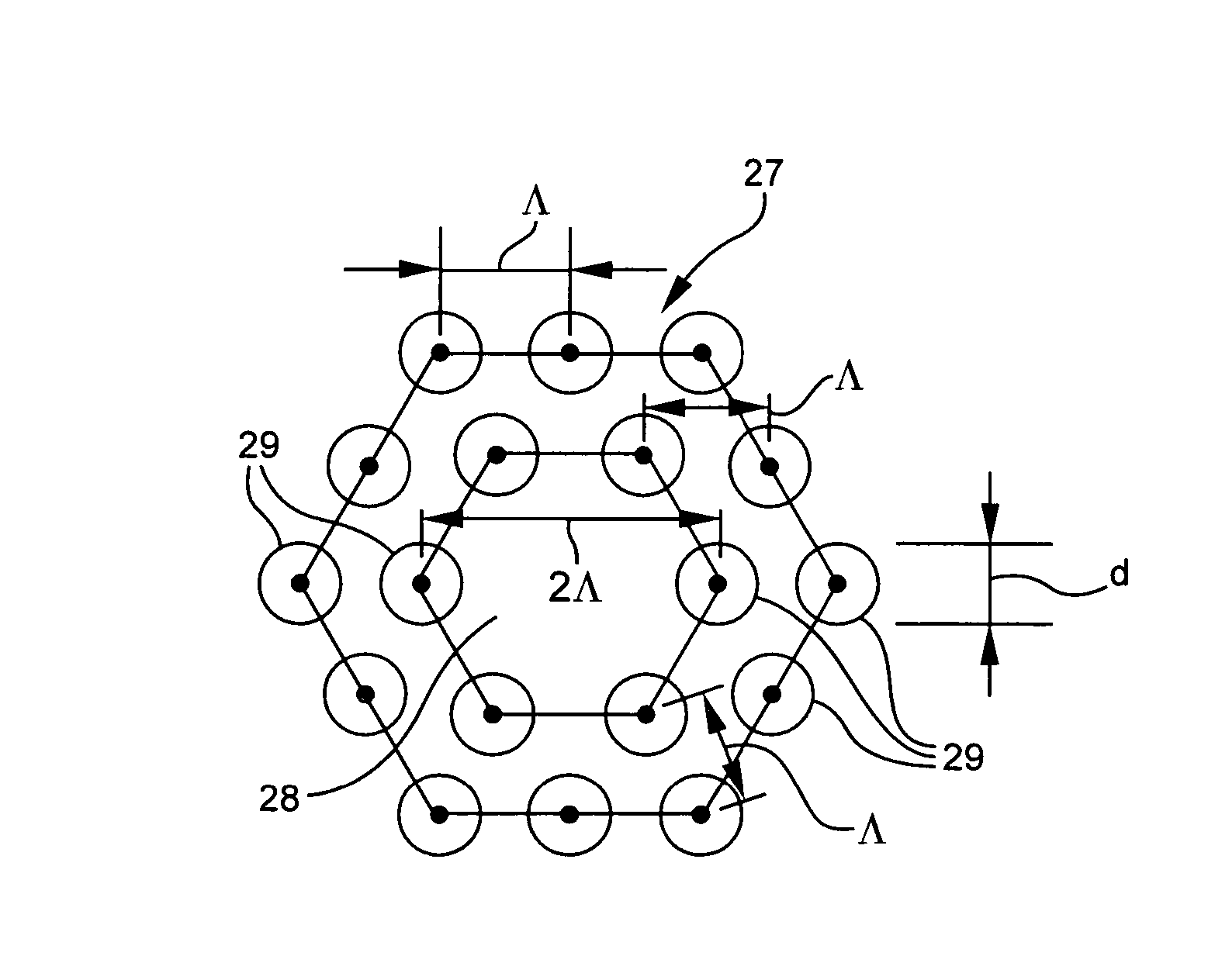 Dispersion compensated optical fiber transmission system and module including micro-structured optical fiber