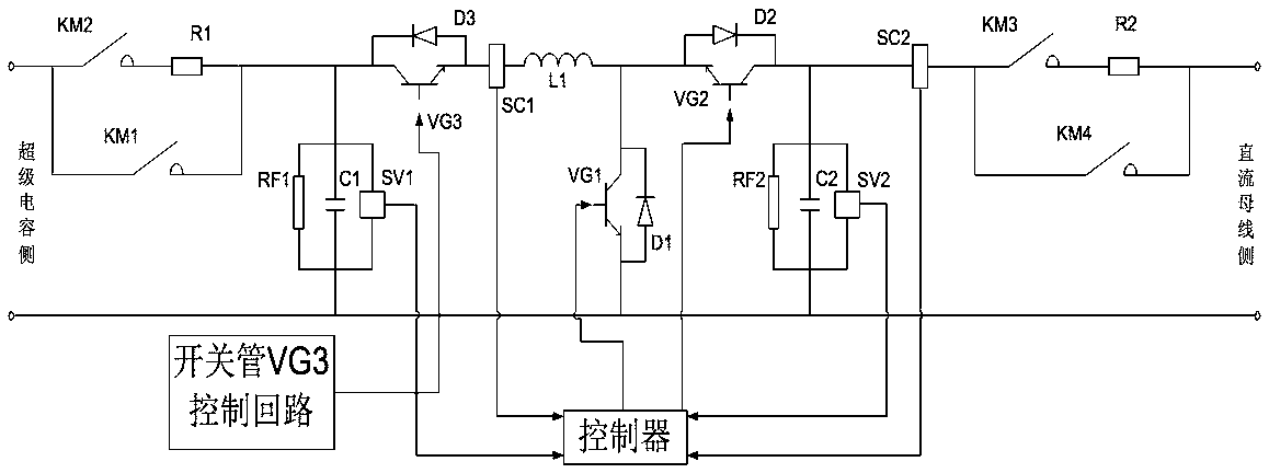 Charging and discharging control device and control method for energy storage super-capacitor of electric workover rig