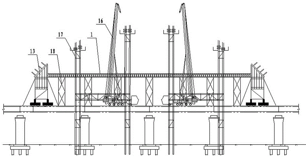 Construction method for continuous tie bar steel tube arch bridge