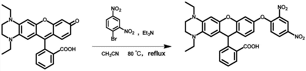 Fluorescent probe for detecting glutathione in blood, and synthesis method and application thereof