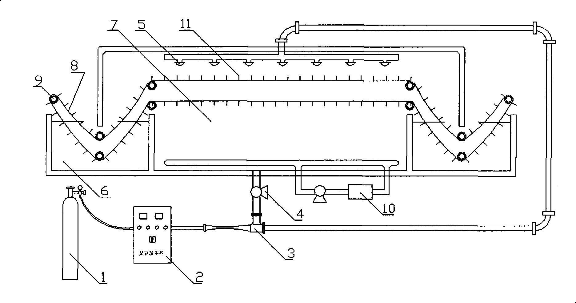 Water sealing type ozone continuous sterilization device