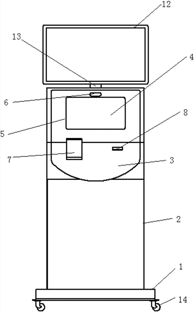 Intelligent hotel reception desk and application method thereof