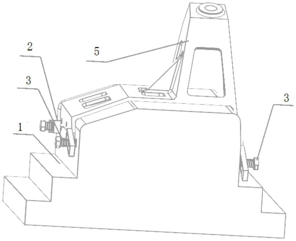 Pulley support machining clamp and machining method