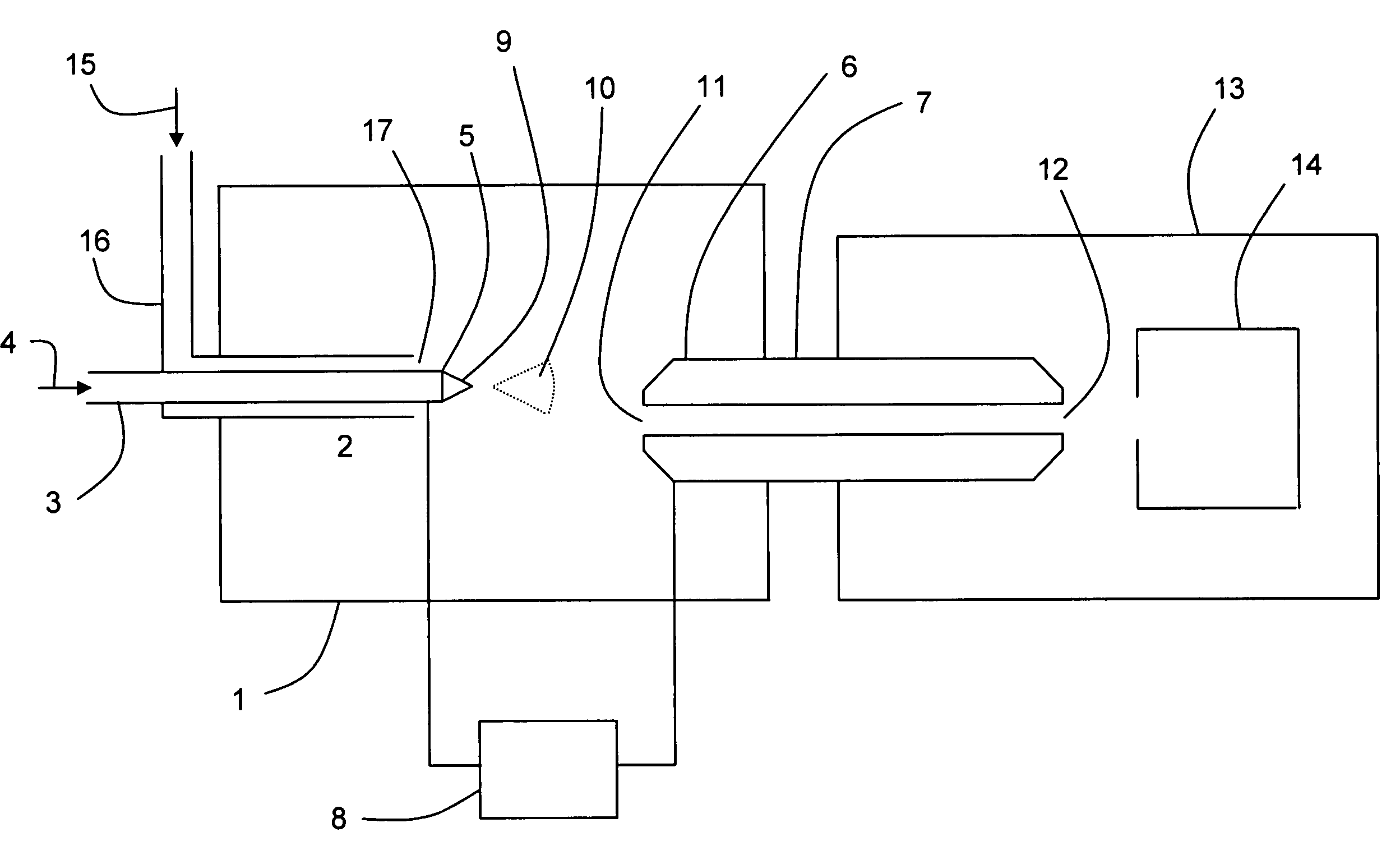 Charged droplet spray probe