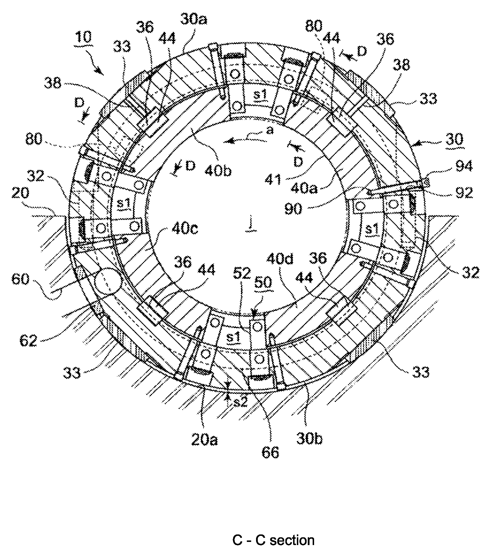 Rotation shaft supporting structure with journal bearing and assembling method of the bearing