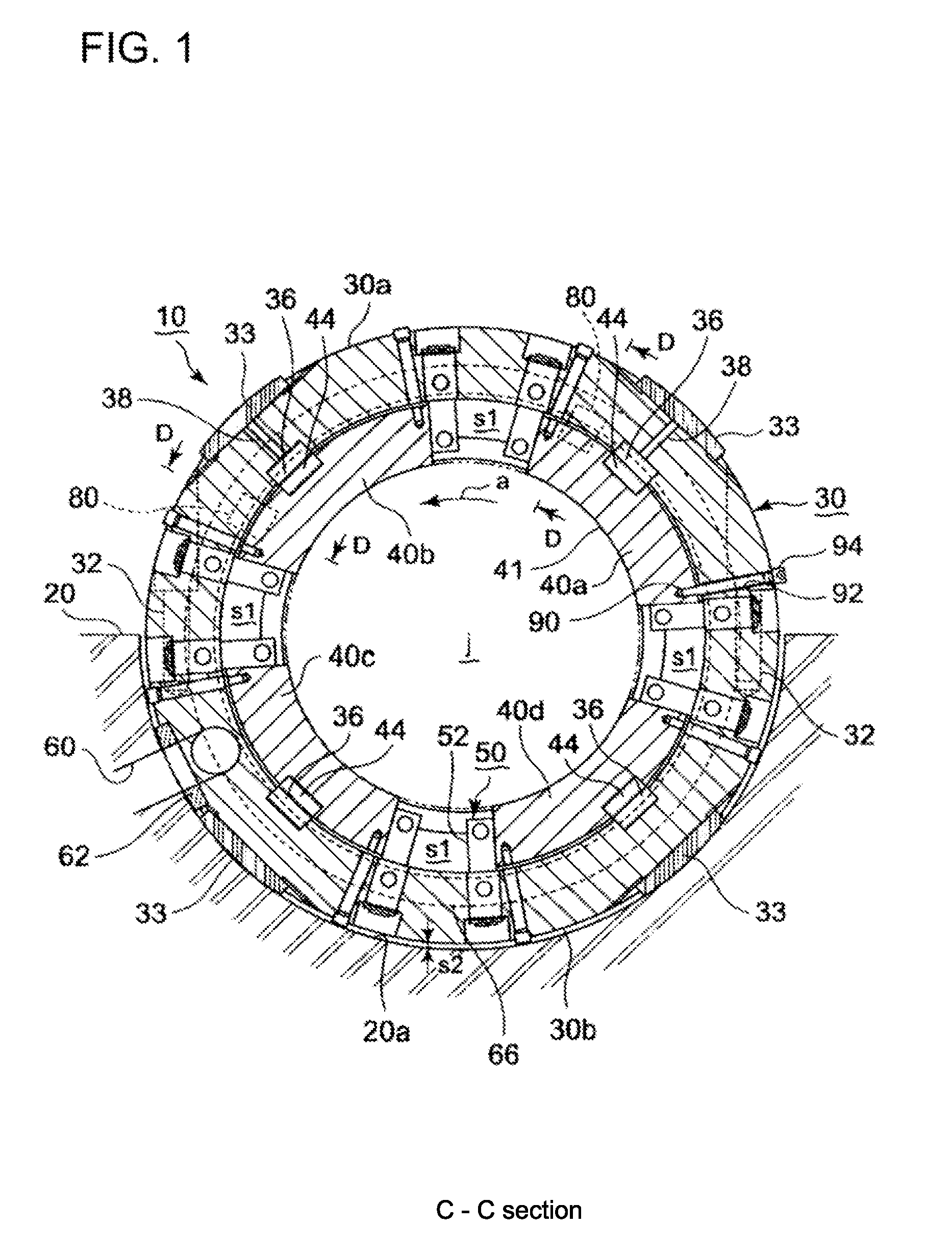 Rotation shaft supporting structure with journal bearing and assembling method of the bearing