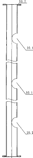 High discharge device for loose unpacked material