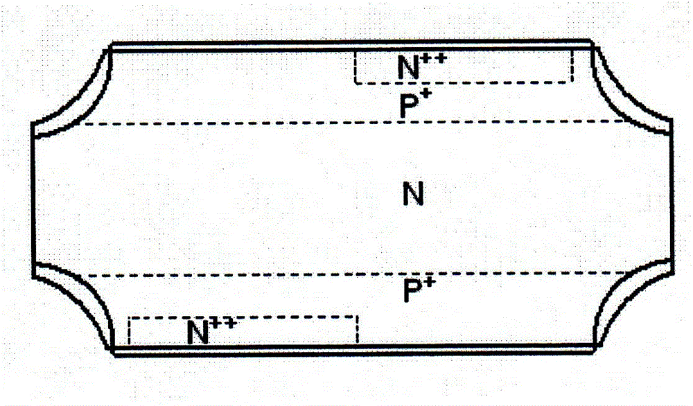 Mesa-type reverse-blocking diode thyristor chip