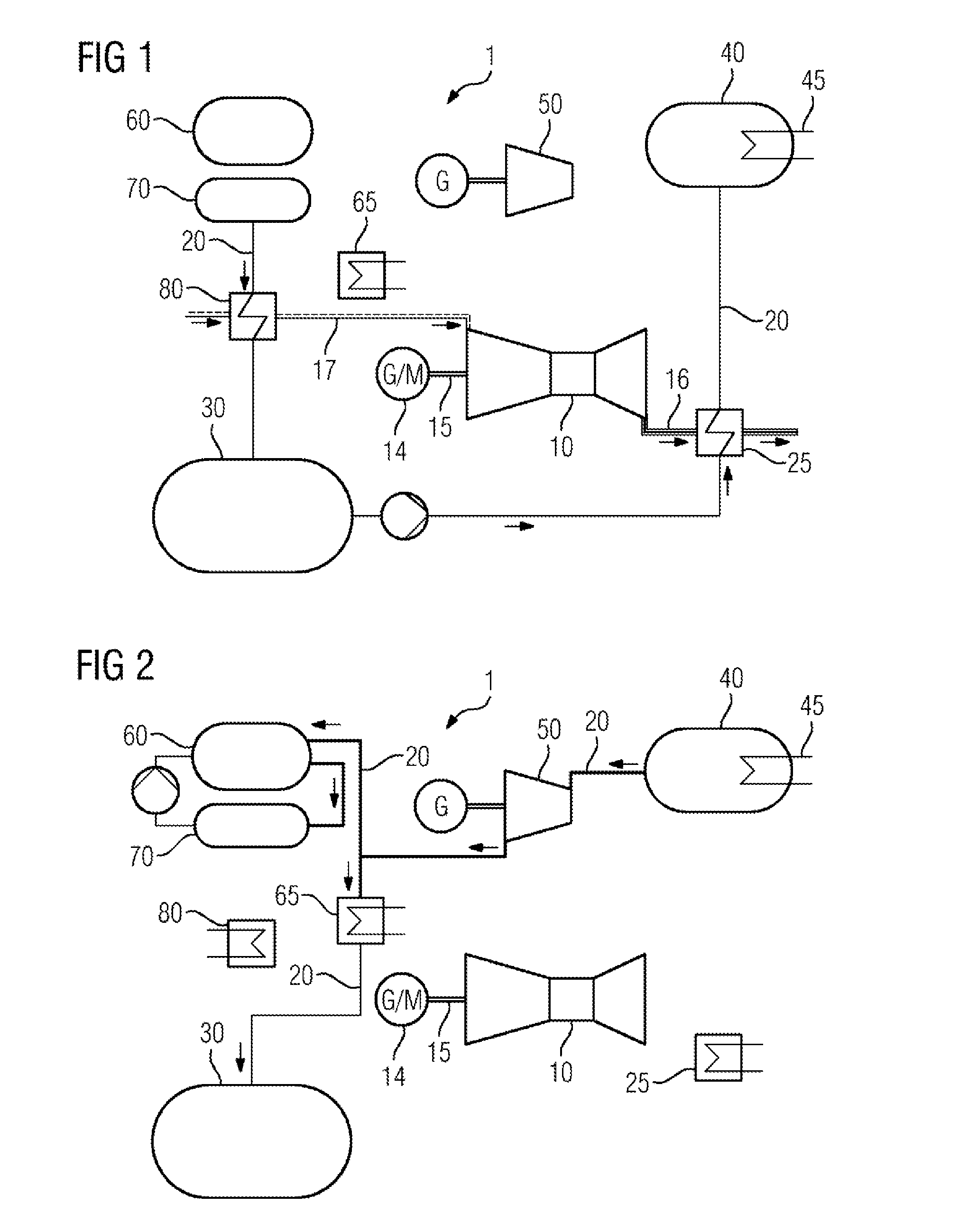 Expanded gas power plant for energy storage