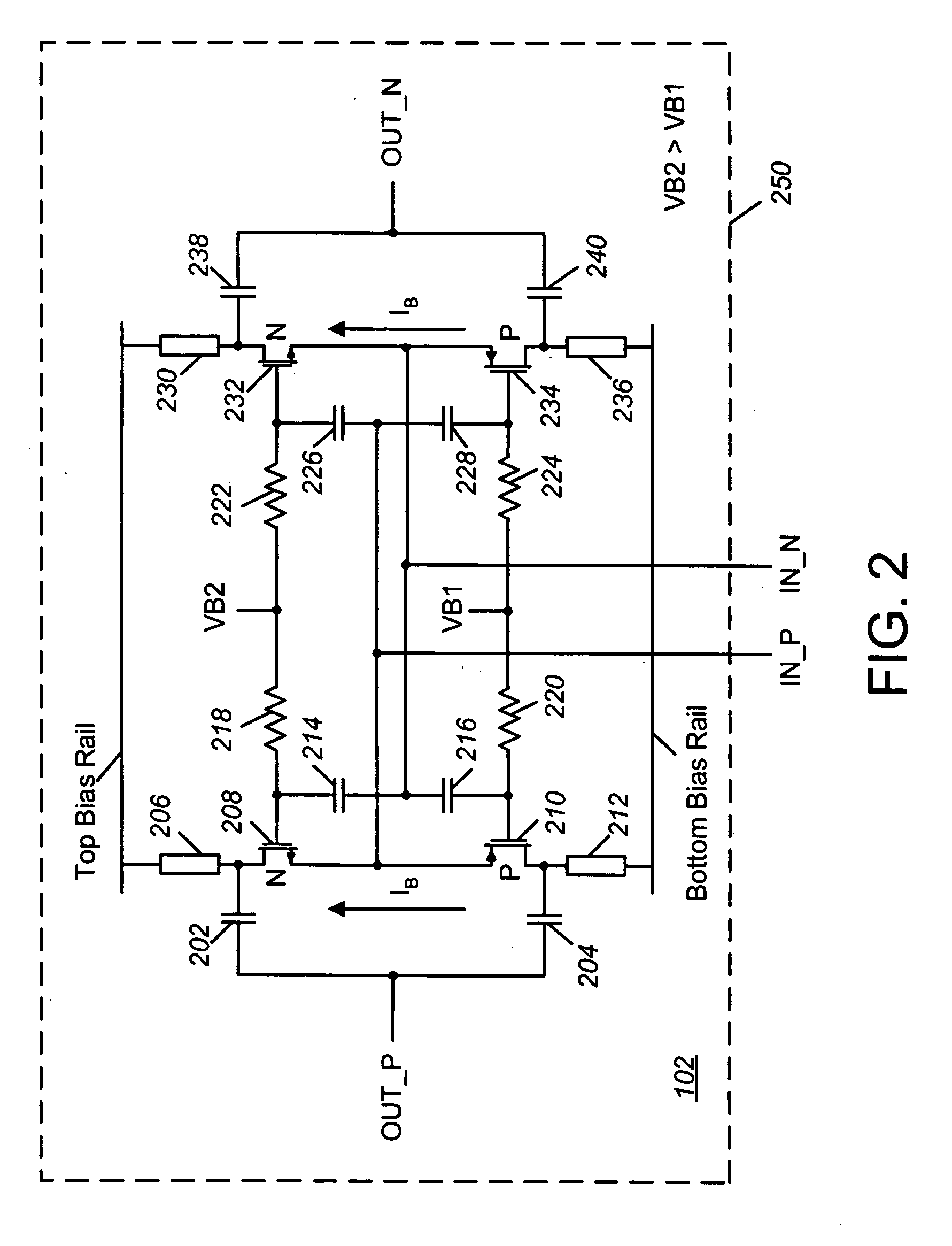 Integrated circuit having a low power, gain-enhanced, low noise amplifying circuit