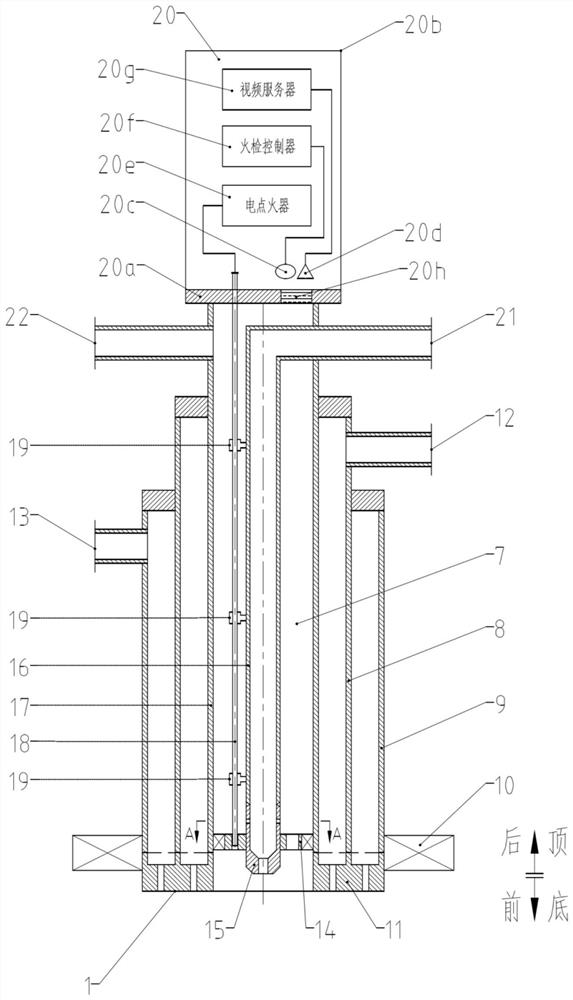 Integrated gun for start-up burner, start-up burner, using method and industrial furnace