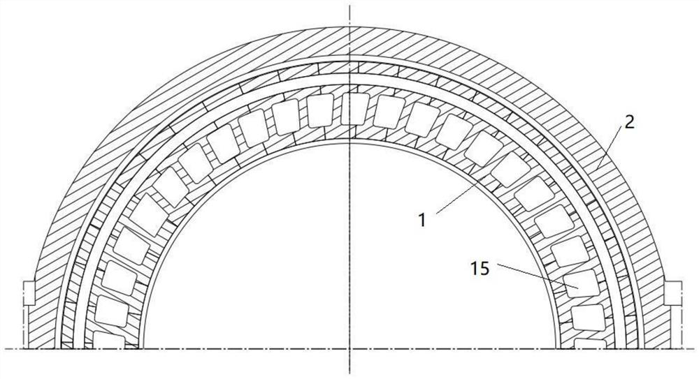 An impulse steam turbine equipped with assembled baffles