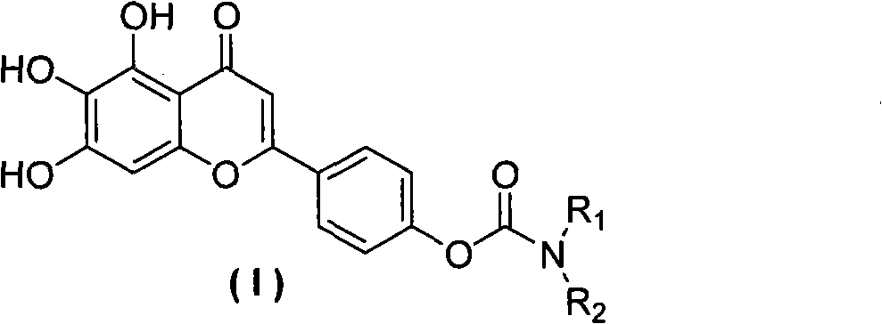 Scutellarein carbamate derivates, preparation method and application thereof