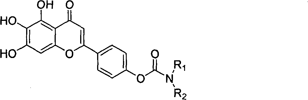 Scutellarein carbamate derivates, preparation method and application thereof