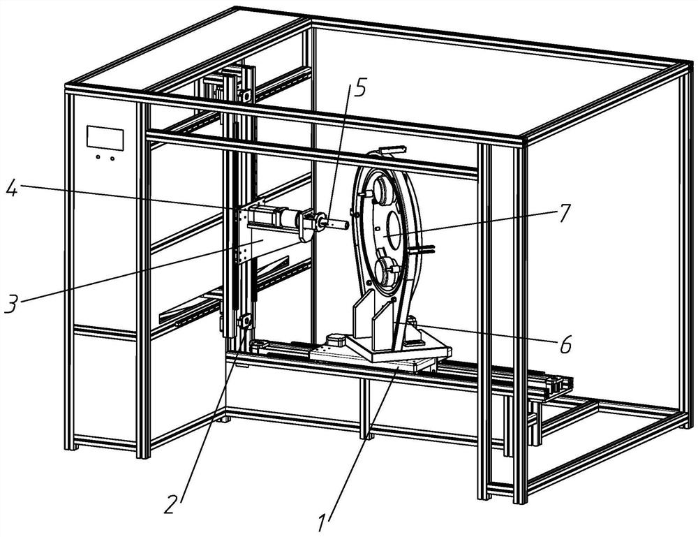 A multi-axis linkage winding machine for irregular pipe body wrapping