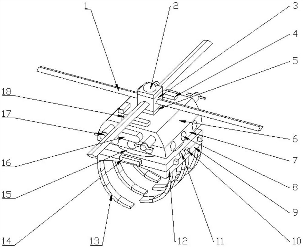 A vibrating pine cone picker