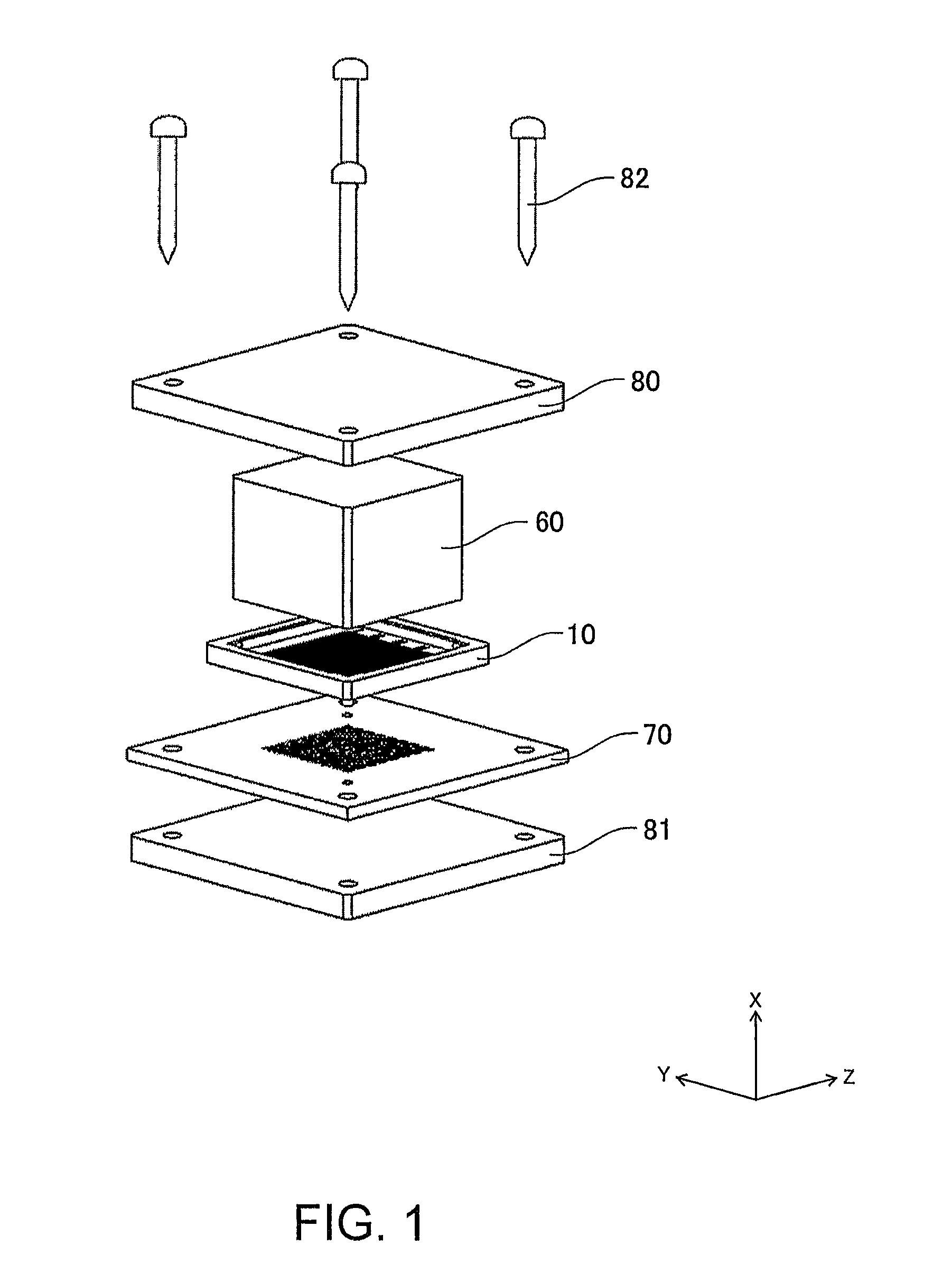 Connector with connecting members held by a beam supported by a supporting member