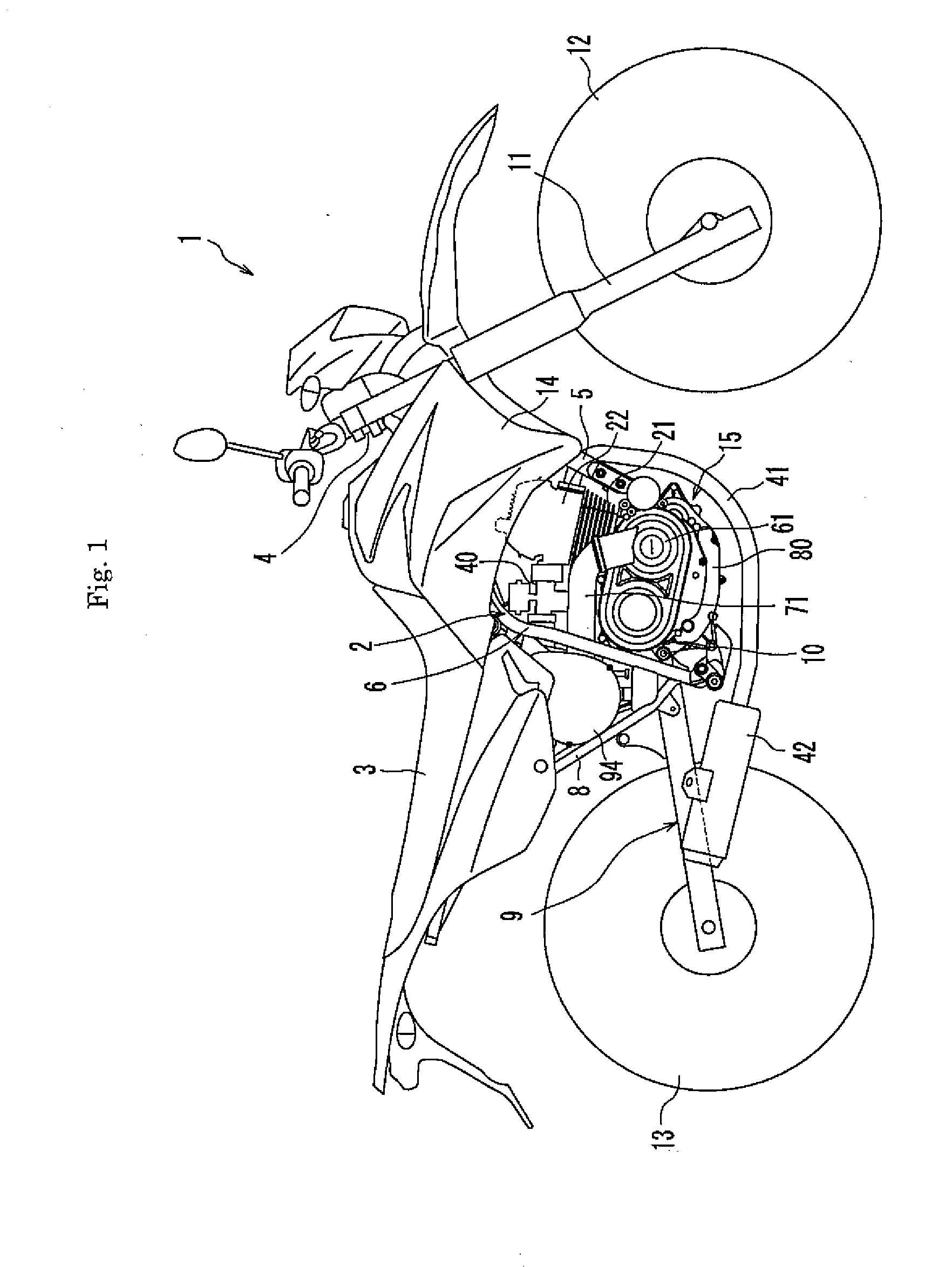 Belt-Type Continuously Variable Transmission Having Resin Block Belt and Motorcycle Including Belt-Type Continuously Variable Transmission