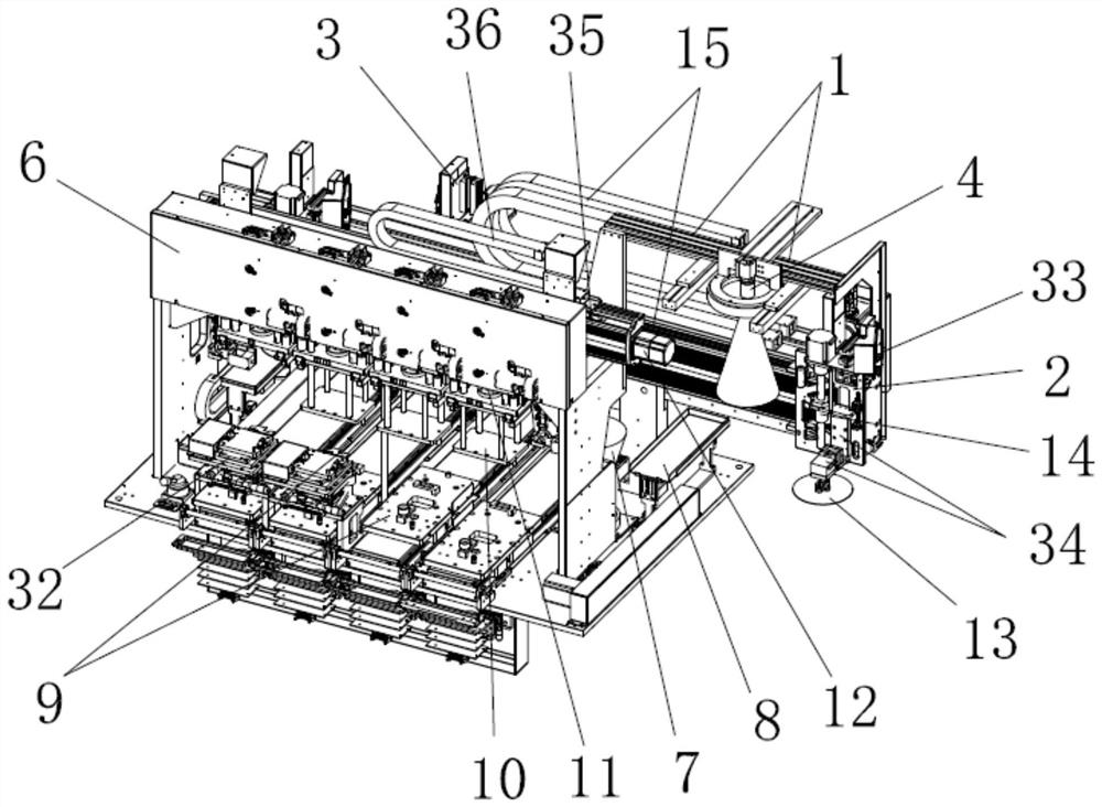 An automated testing device for printed circuit boards and an assembly line connection method thereof