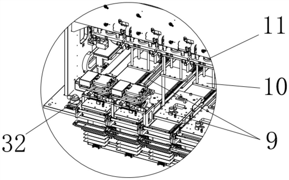 An automated testing device for printed circuit boards and an assembly line connection method thereof