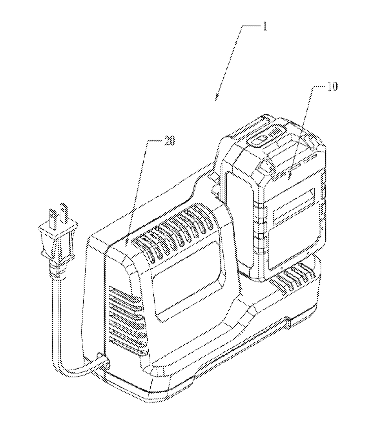 Charger, charging system and power tool with battery pack