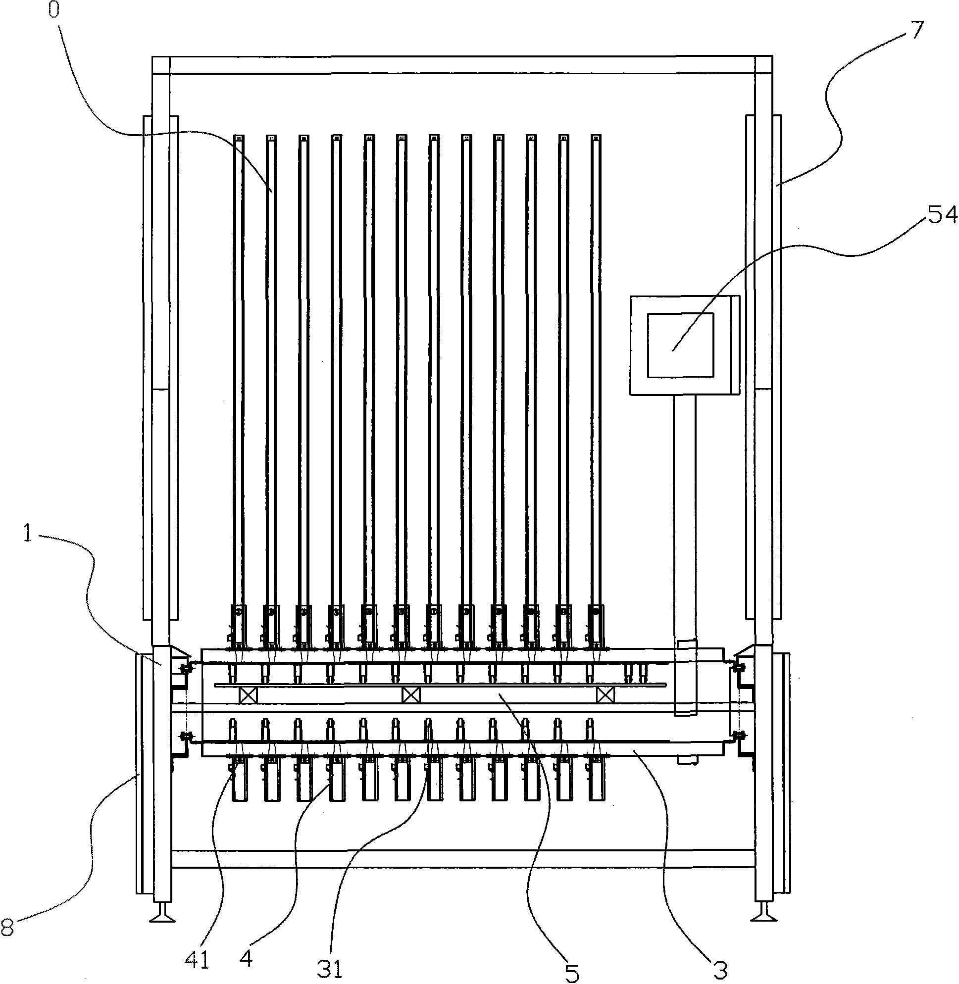 Fixture whole lamp aging detection line and operating mode thereof