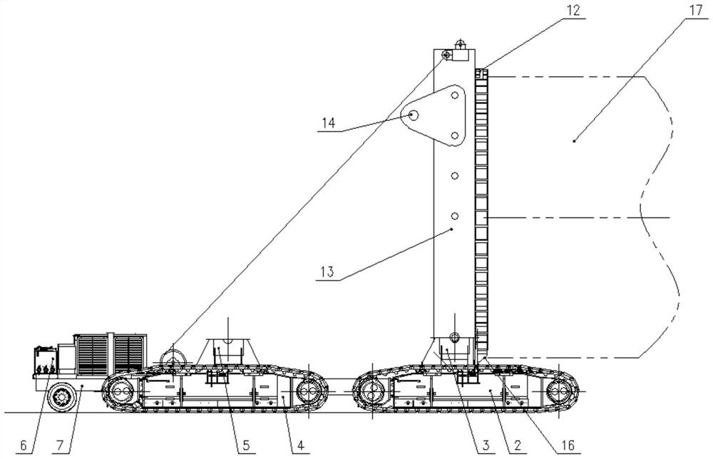 Follow-up turnover equipment for hoisting equipment and follow-up turnover hoisting method