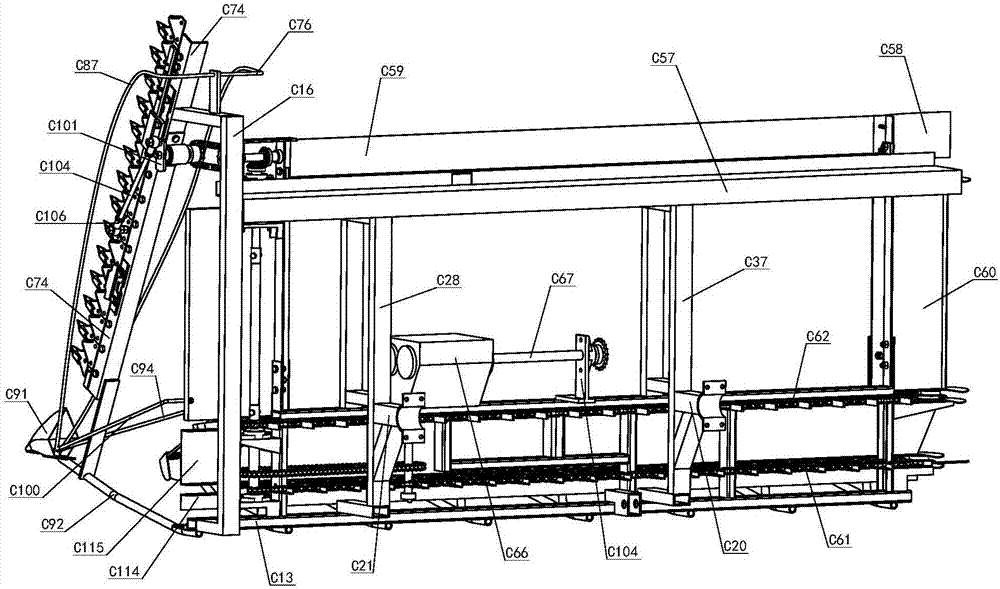 Vertical windrower dividing device