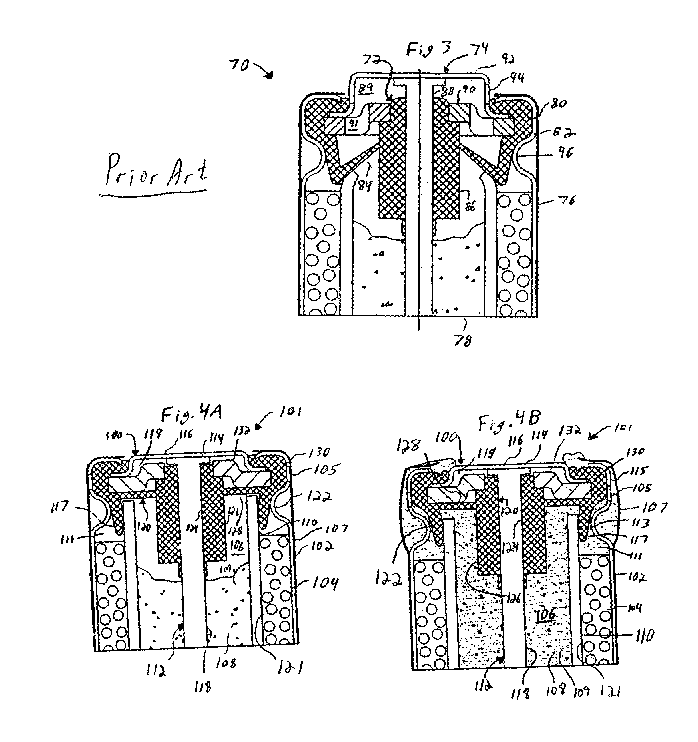 Vent for cylindrical electrochemical batteries