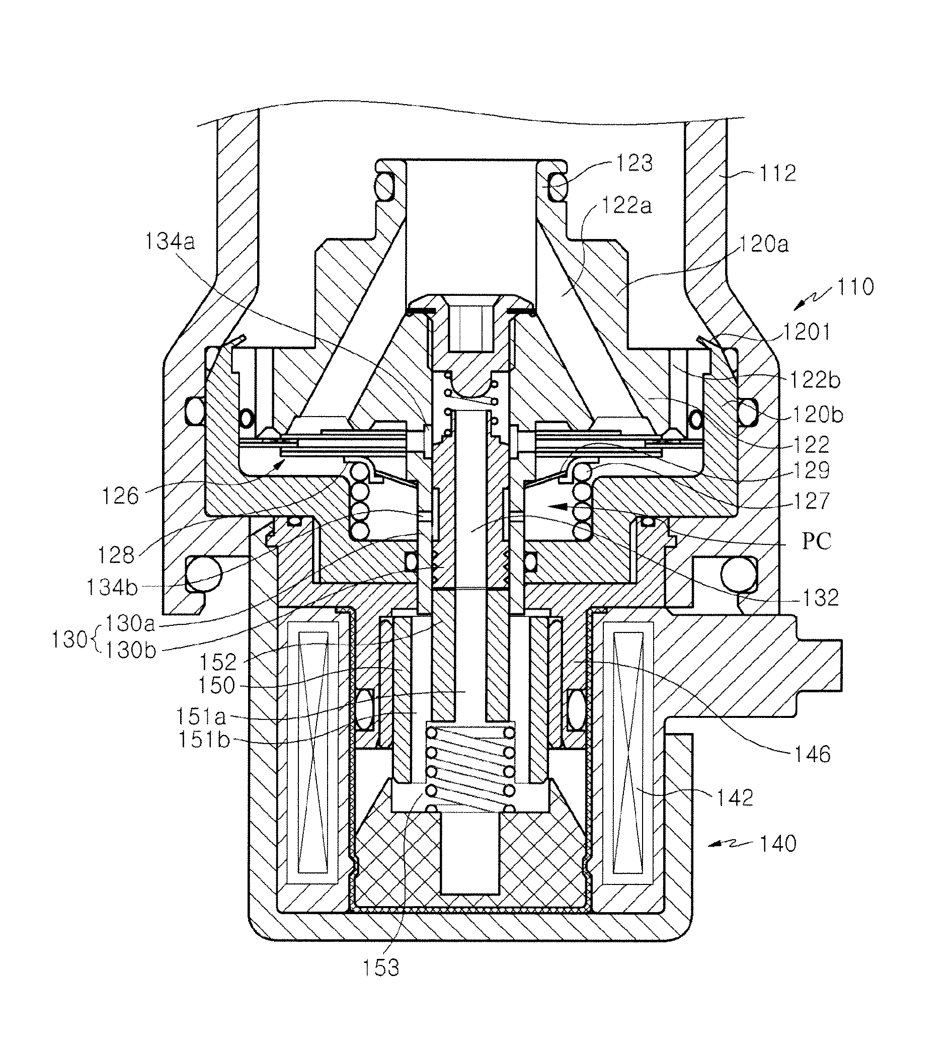 Damping force controlling valve assembly for shock absorber