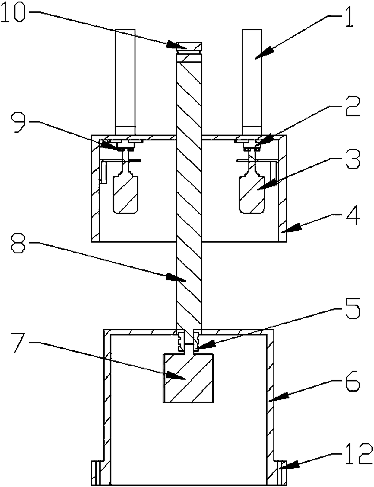 Spiral rubber band position adjusting device