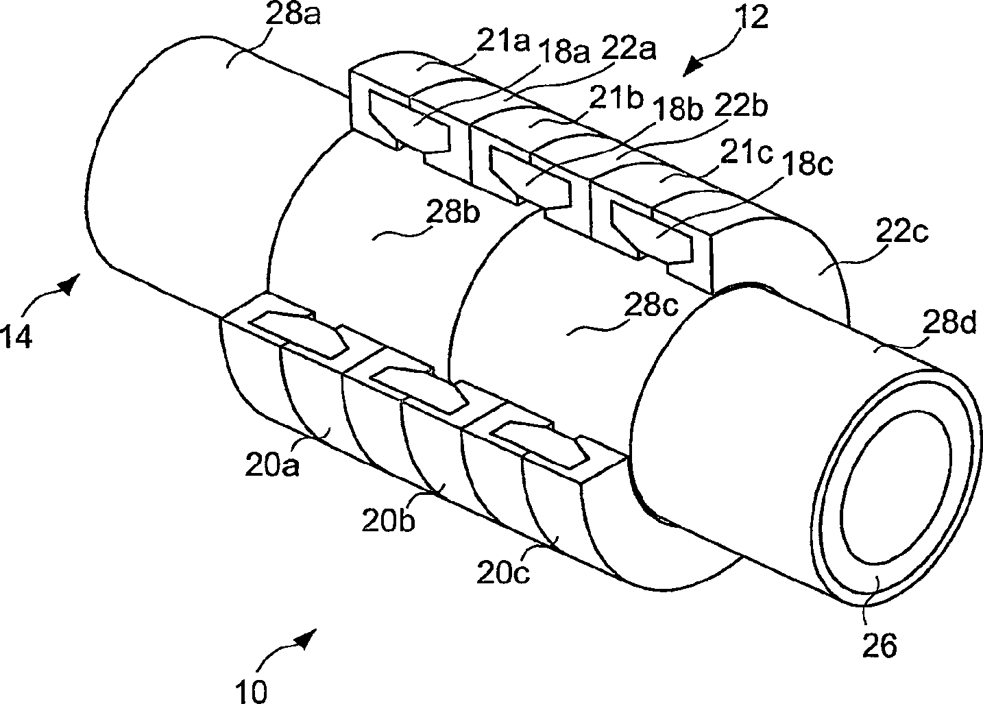 Stator core for linear motor