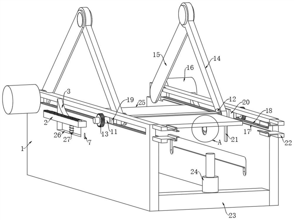 Cabinet overturning, positioning and label pasting integrated device and working method thereof