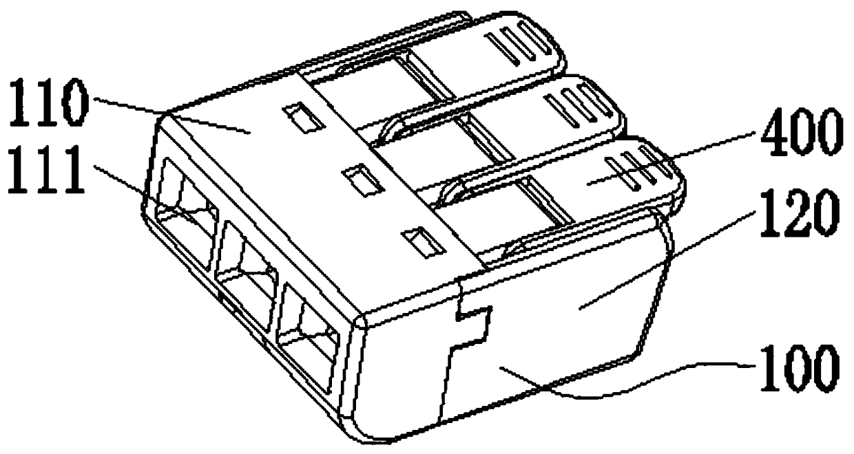 A terminal with an operating handle