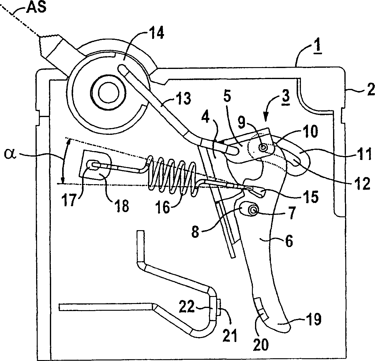 Switching device comprising switch lock