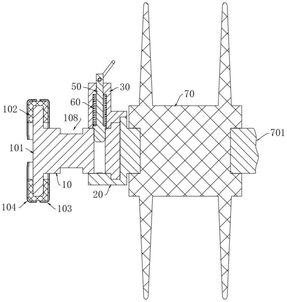 Noise reduction type C-shaped contact rail supporting device