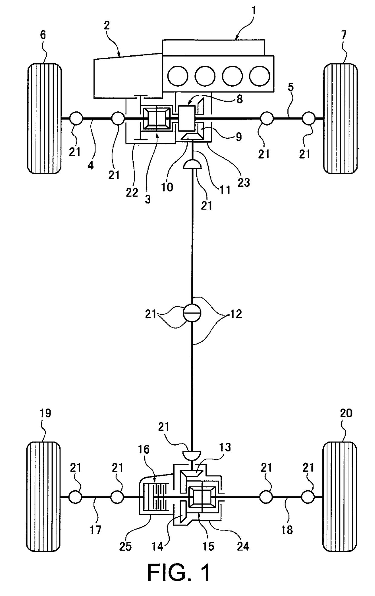 Clutch control device for 4-wheel drive vehicle